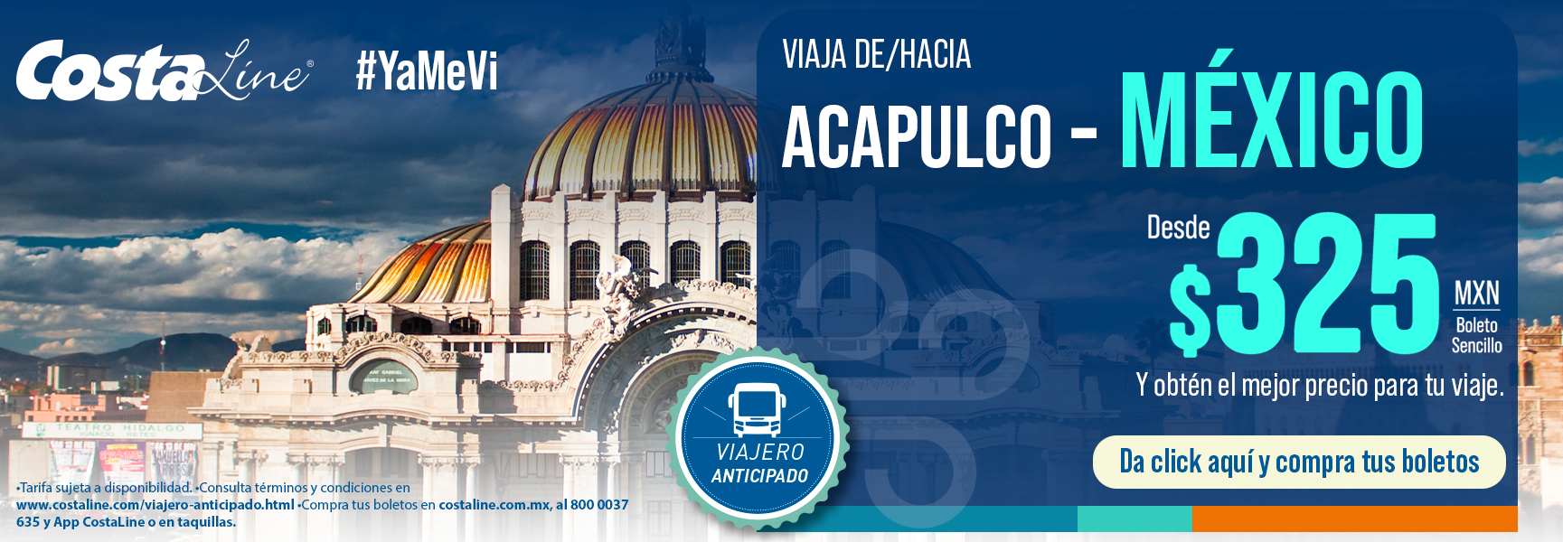 Compra tus boletos de autobus y viaja de Acapulco a México desde $325.